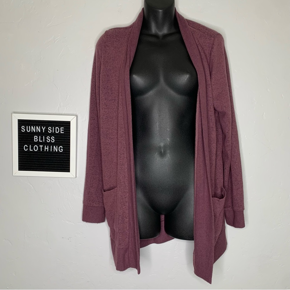 Market & Spruce Soft Purple Open Front Cardigan w/ Pockets Women’s Medium